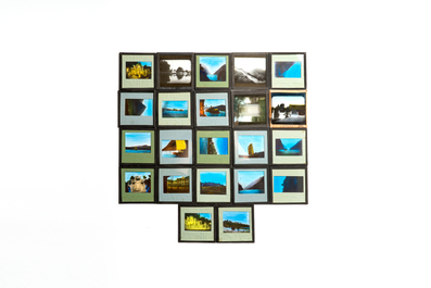 22 hand-coloured glass magic lantern slides depicting views of China, early 20th C.
