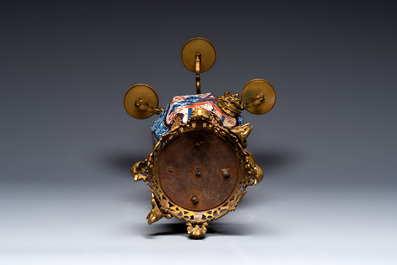 A large gilt-bronze-mounted Japanese Imari vase adapted as candelabra, 19th C.