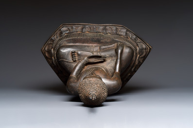 A large bronze seated Buddha Shakyamuni, Thailand, 20th C.