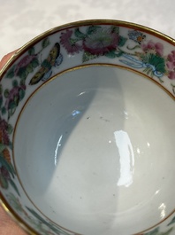 A Chinese Canton famille rose 20-piece tea service with figural design, 19th C.