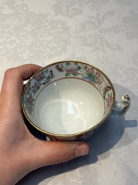 A Chinese Canton famille rose 20-piece tea service with figural design, 19th C.