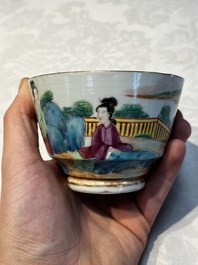 A Chinese Canton famille rose 20-piece tea service with figural design, 19th C.