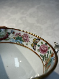 A Chinese Canton famille rose 20-piece tea service with figural design, 19th C.