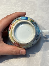 A Chinese Canton famille rose 20-piece tea service with figural design, 19th C.