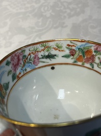 A Chinese Canton famille rose 20-piece tea service with figural design, 19th C.