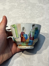 A Chinese Canton famille rose 20-piece tea service with figural design, 19th C.