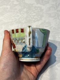 A Chinese Canton famille rose 20-piece tea service with figural design, 19th C.