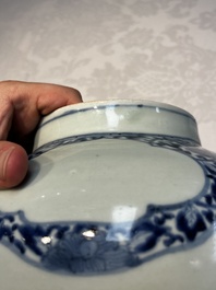 A pair of unusual Japanese Arita blue and white 'Unfinished' vases, Edo, 17/18th C.