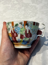 A Chinese Canton famille rose 20-piece tea service with figural design, 19th C.