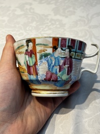 A Chinese Canton famille rose 20-piece tea service with figural design, 19th C.