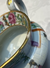 A Chinese Canton famille rose 20-piece tea service with figural design, 19th C.