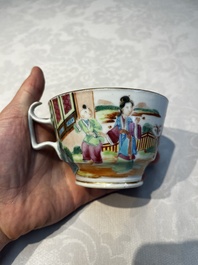 A Chinese Canton famille rose 20-piece tea service with figural design, 19th C.