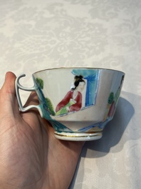 A Chinese Canton famille rose 20-piece tea service with figural design, 19th C.