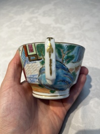 A Chinese Canton famille rose 20-piece tea service with figural design, 19th C.