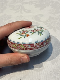 Five Chinese famille rose wares with floral design, Qianlong and Hongxian marks, Republic