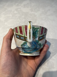 A Chinese Canton famille rose 20-piece tea service with figural design, 19th C.