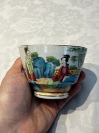 A Chinese Canton famille rose 20-piece tea service with figural design, 19th C.