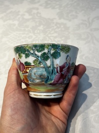 A Chinese Canton famille rose 20-piece tea service with figural design, 19th C.