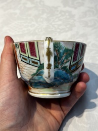 A Chinese Canton famille rose 20-piece tea service with figural design, 19th C.