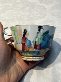 A Chinese Canton famille rose 20-piece tea service with figural design, 19th C.