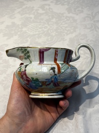A Chinese Canton famille rose 20-piece tea service with figural design, 19th C.
