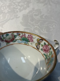 A Chinese Canton famille rose 20-piece tea service with figural design, 19th C.