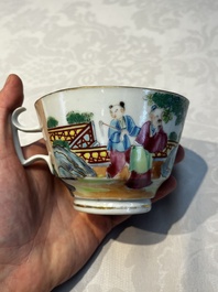 A Chinese Canton famille rose 20-piece tea service with figural design, 19th C.