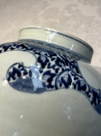 A pair of unusual Japanese Arita blue and white 'Unfinished' vases, Edo, 17/18th C.