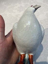 A pair of Chinese famille rose doves, Qianlong