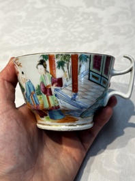 A Chinese Canton famille rose 20-piece tea service with figural design, 19th C.