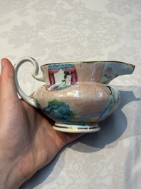 A Chinese Canton famille rose 20-piece tea service with figural design, 19th C.