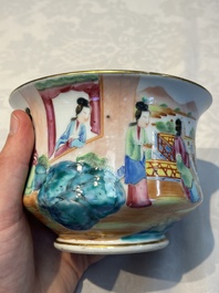 A Chinese Canton famille rose 20-piece tea service with figural design, 19th C.