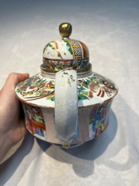 A Chinese Canton famille rose 20-piece tea service with figural design, 19th C.