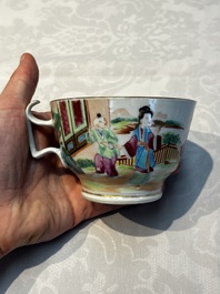 A Chinese Canton famille rose 20-piece tea service with figural design, 19th C.