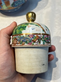 A Chinese Canton famille rose 20-piece tea service with figural design, 19th C.