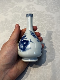 A Chinese blue and white 'Playing Boys' bottle vase, Kangxi