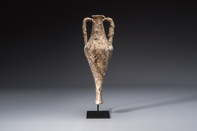 An early Greek pottery wine transport amphora with marine encrustation, Ancient Macedonia, 6/4th C. B.C.