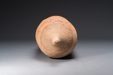 A large Roman pottery wine or fish oil transport amphora with marine encrustation, North Africa, 4/5th C.