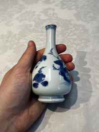 A Chinese blue and white 'Playing Boys' bottle vase, Kangxi