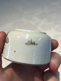 A Chinese famille verte 'Butterflies' water pot with relief design, Kangxi