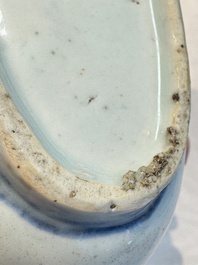 A Chinese blue and white 'Flying horse' betel nut box and cover, Wanli