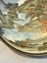 A Japanese Satsuma bowl, a pair of vases, a polychrome figure, and a marked Koransha bowl, 19/20th C.