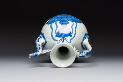 A Chinese blue and white 'Magic Fountain' ewer, heaven ☰ mark, Jiajing