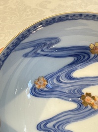 A Japanese Satsuma bowl, a pair of vases, a polychrome figure, and a marked Koransha bowl, 19/20th C.