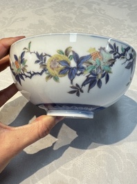 A Japanese Satsuma bowl, a pair of vases, a polychrome figure, and a marked Koransha bowl, 19/20th C.