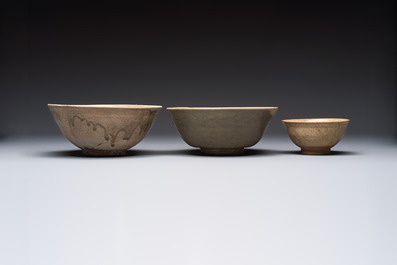 A group of 15 Chinese and Southeast Asian celadon and brown-glazed wares, 15th C. and later