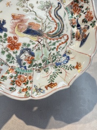 Two Chinese famille verte cups and four saucers, lingzhi and jade marks, Kangxi