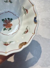 Two Chinese famille verte cups and four saucers, lingzhi and jade marks, Kangxi