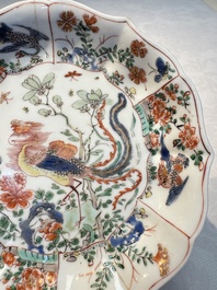 Two Chinese famille verte cups and four saucers, lingzhi and jade marks, Kangxi