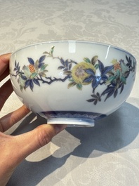 A Japanese Satsuma bowl, a pair of vases, a polychrome figure, and a marked Koransha bowl, 19/20th C.